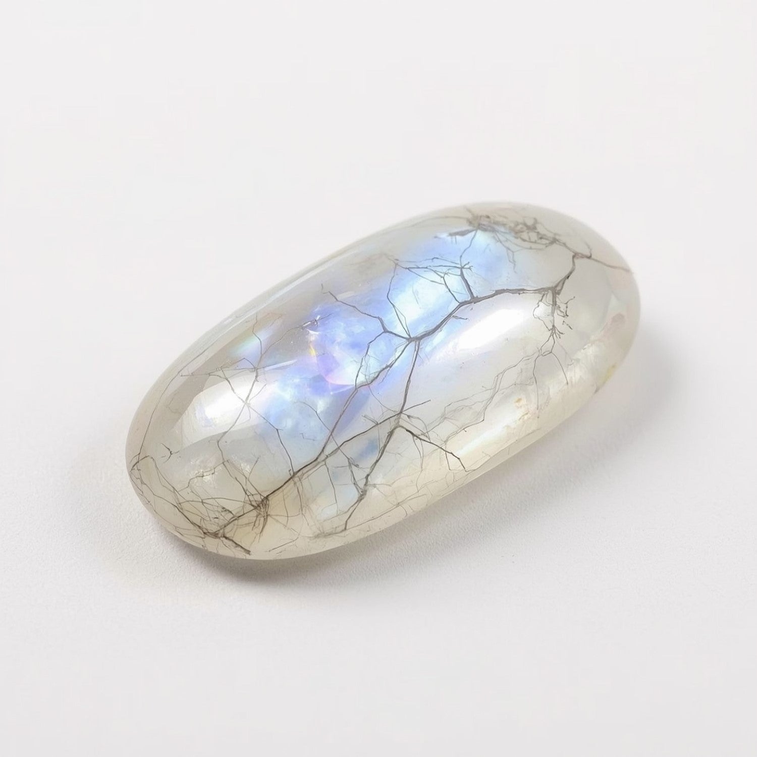 Moonstone 1PC Small 6x12 MM Baguette Cabochon White Sparkling semi Precious Semi Precious Gemstone Huvudsaklig produktbild