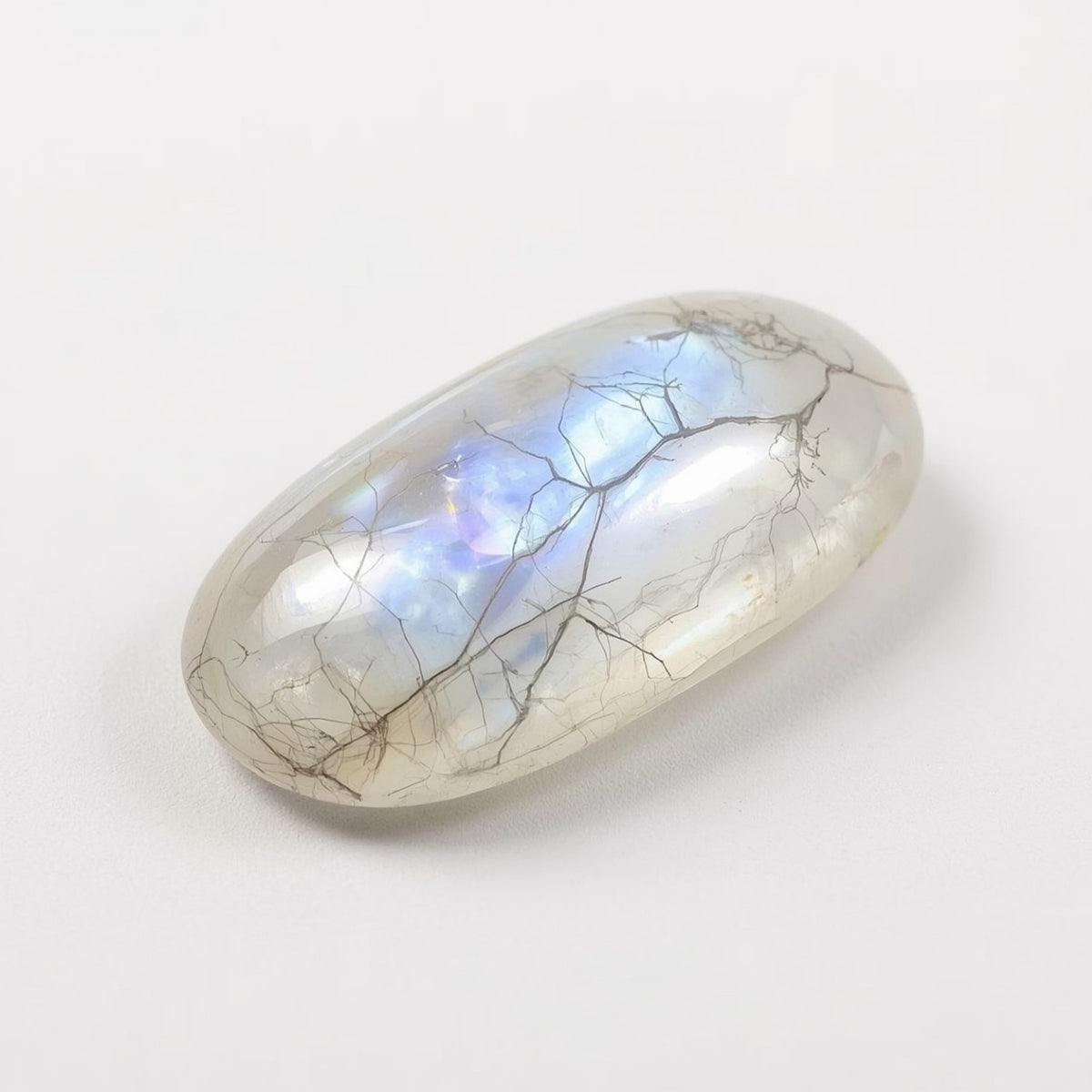 Moonstone 1PC Small 6x12 MM Baguette Cabochon White Sparkling semi Precious Semi Precious Gemstone