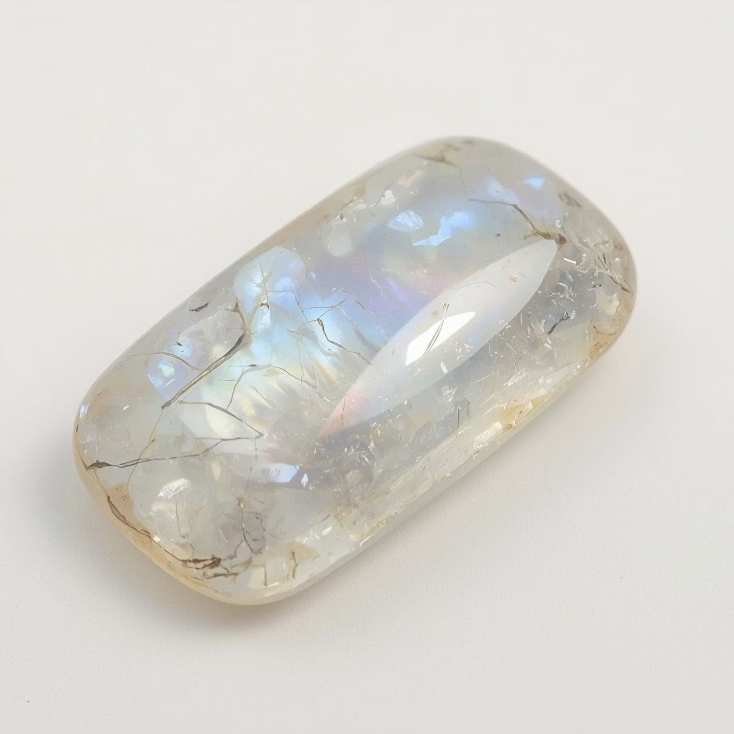 Moonstone 1PC Medium 7x14 MM Baguette Cabochon White Polished semi Precious Precious Gemstone Sekundär produktbild