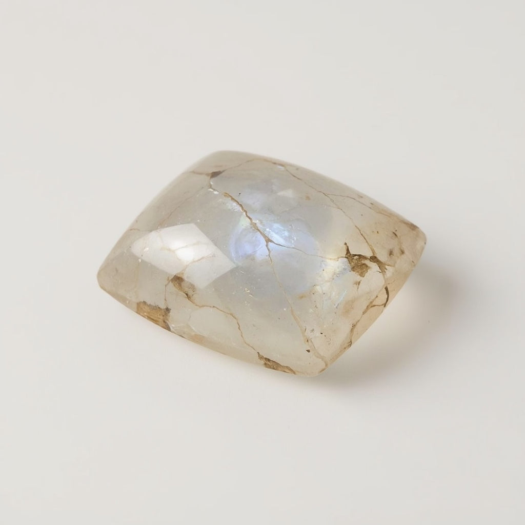 Moonstone 1PC Small 6x8 MM Emerald Cabochon White Superior semi Precious Gems