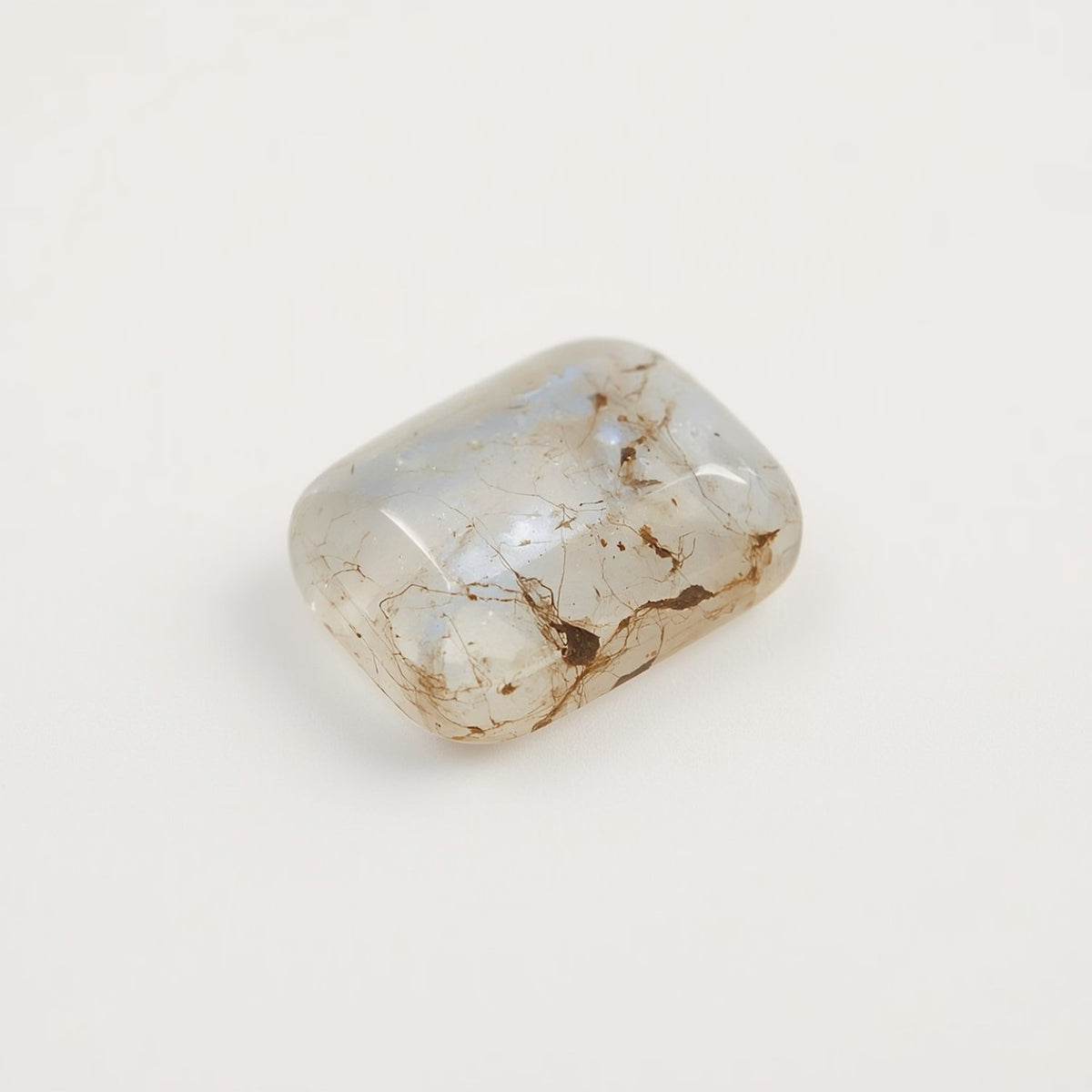 Moonstone 1PC Medium 7x10 MM Emerald Cabochon White Brilliant semi Precious Loose Gemstones