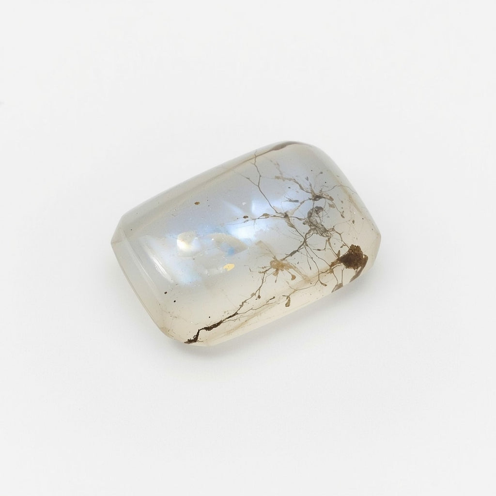 Moonstone 1PC Large 8x12 MM Emerald Cabochon White Splendid semi Precious Gems