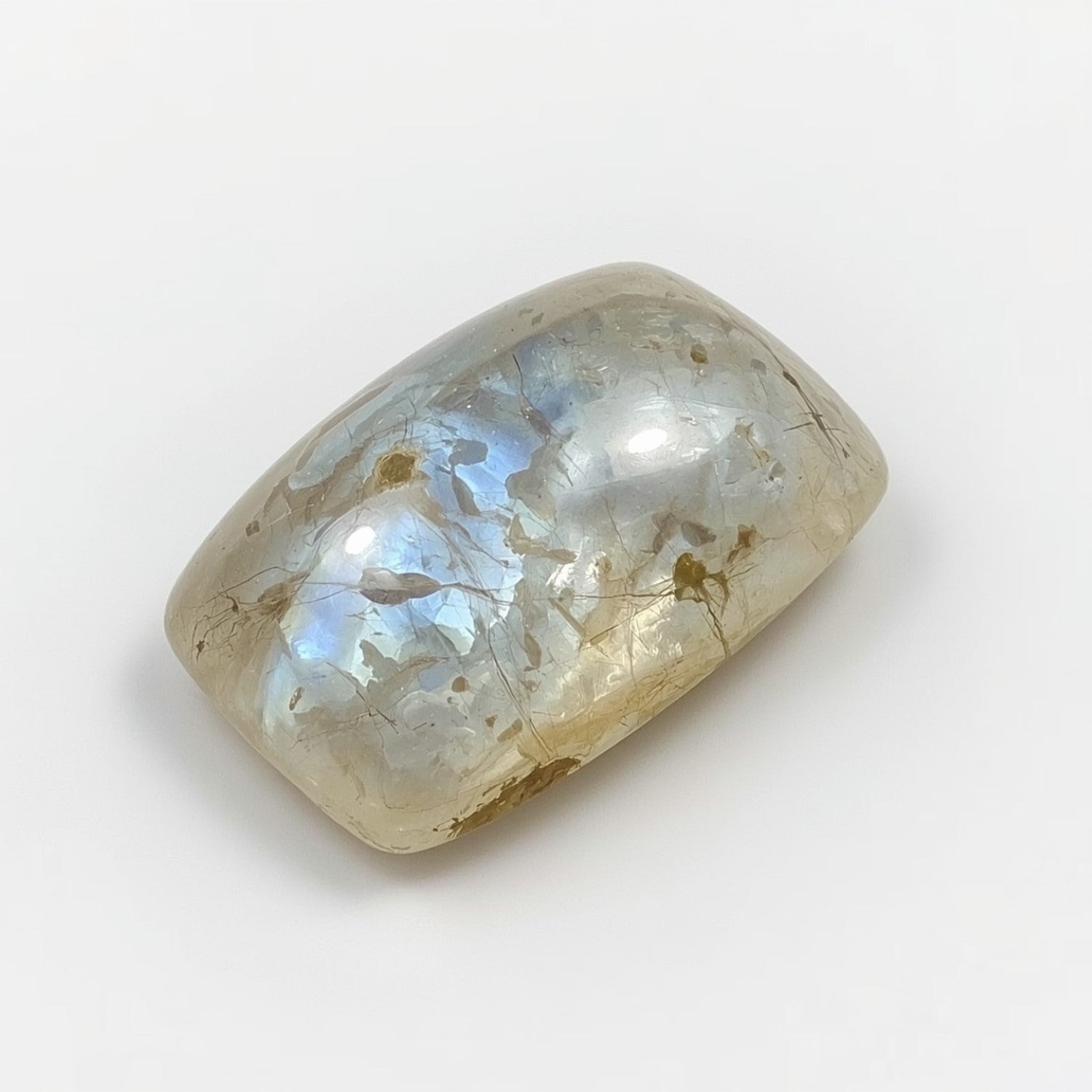 Moonstone 1PC Large 8x12 MM Emerald Cabochon White Splendid semi Precious Gems Sekundär produktbild