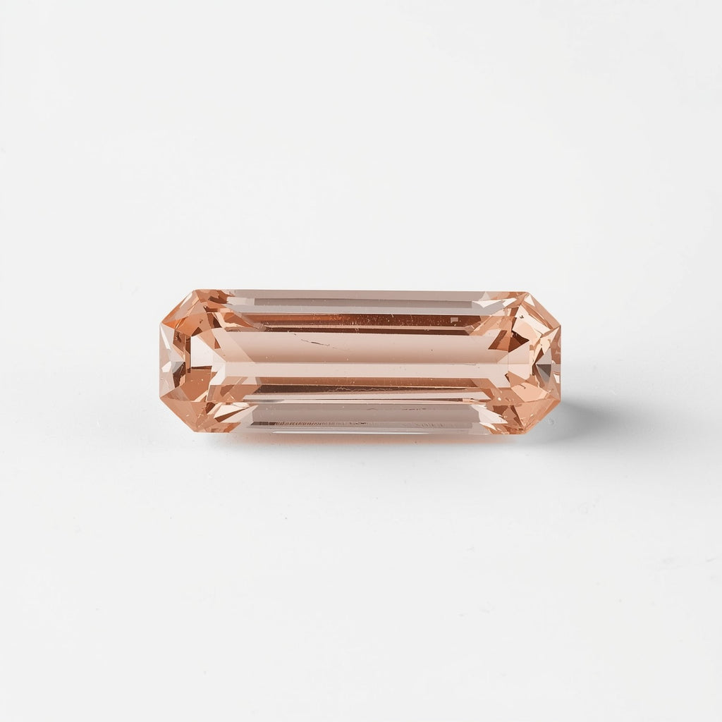 Morganite 1PC Tiny 4x8 MM Baguette Faceted Pink Luster Semi Precious Loose Gems