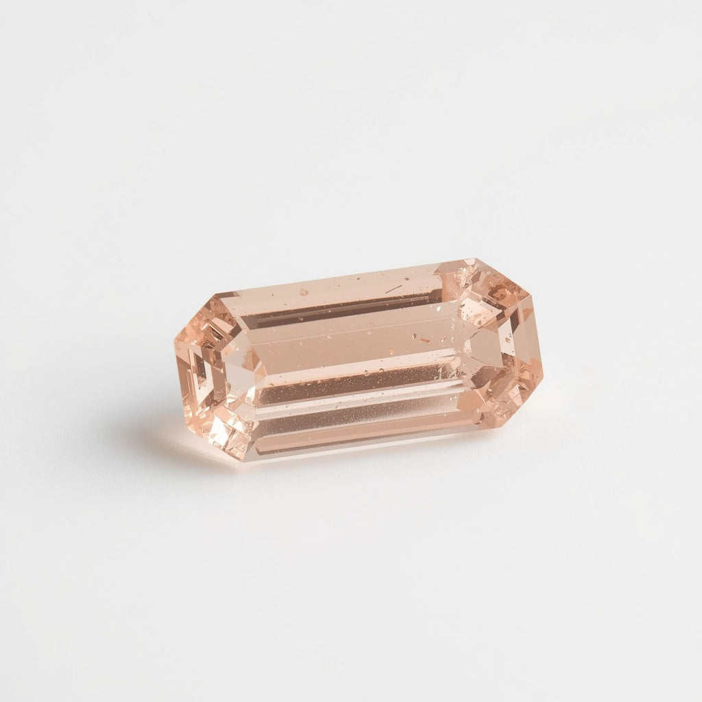 Morganite 1PC Small 5x10 MM Baguette Faceted Pink Lustrous Semi Precious Loose Gemstone