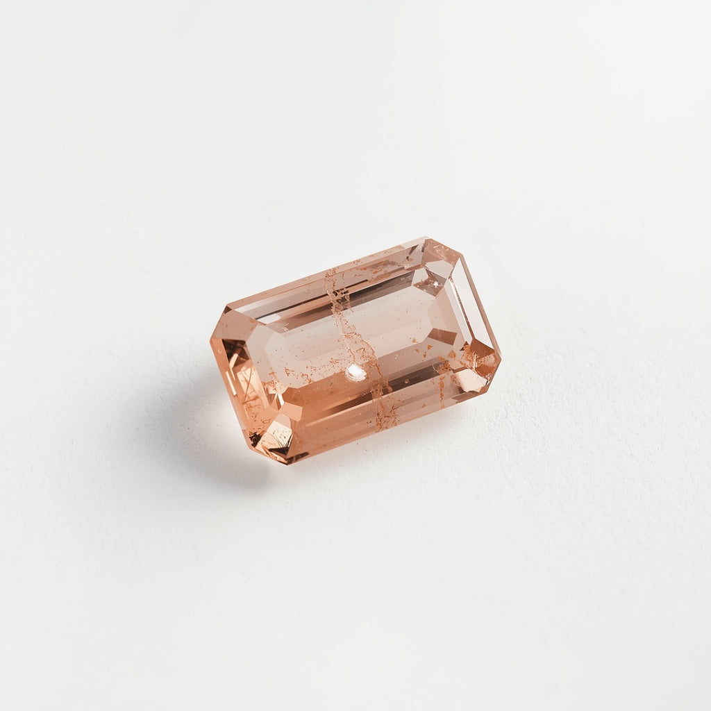 Morganite 1PC Medium 7x14 MM Baguette Faceted Pink Fine Semi Precious Gems