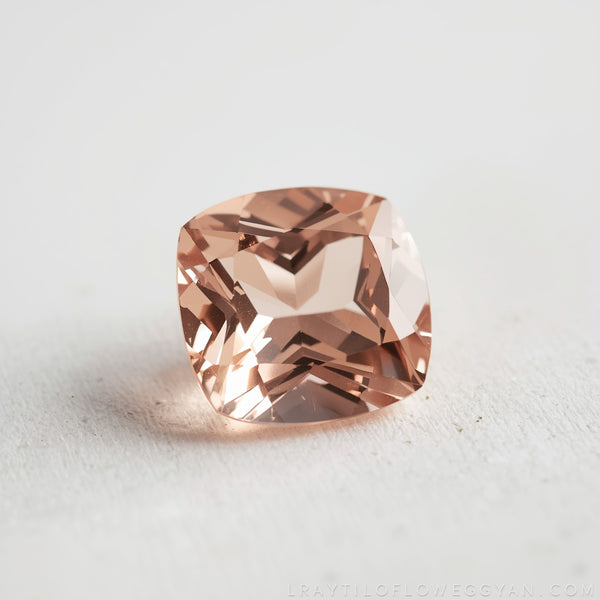 Morganite 1PC Chunky 15x15 MM Cushion Faceted Pink Superior Semi Precious Gems