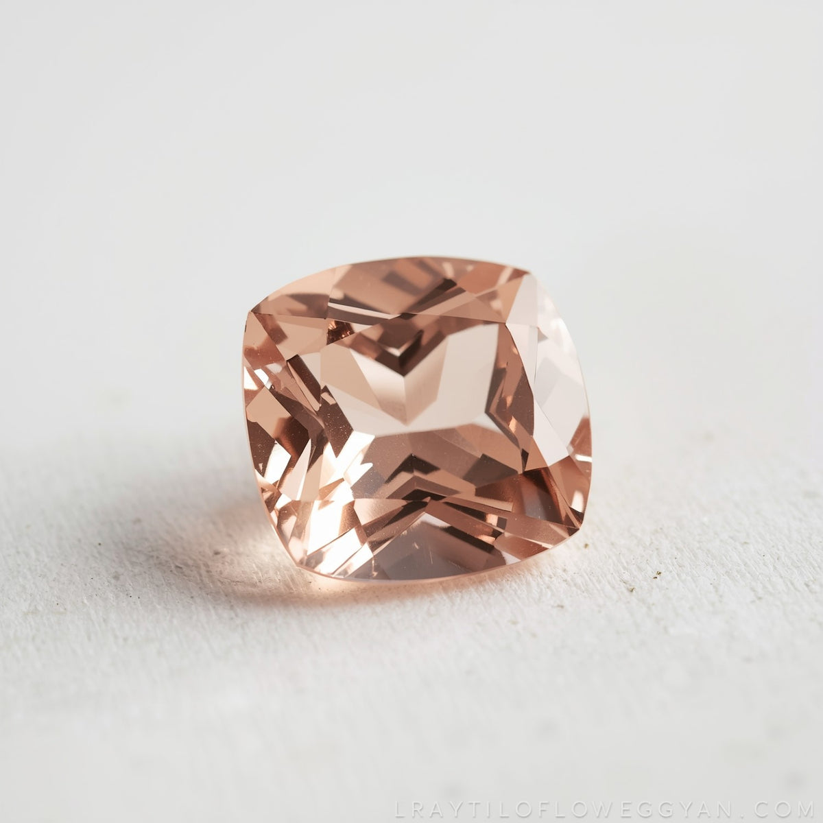 Morganite 1PC Chunky 15x15 MM Cushion Faceted Pink Superior Semi Precious Gems