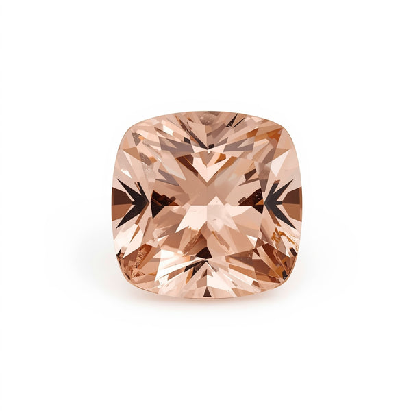 Morganite 1PC Chunky 15x15 MM Cushion Faceted Pink Superior Semi Precious Gems