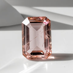 Morganite 1PC Large 10x12 MM Emerald Faceted Pink Natural Semi Precious Gems