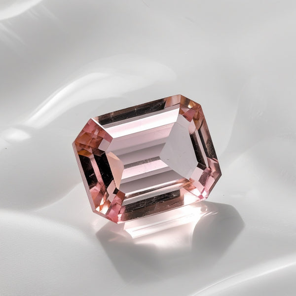 Morganite 1PC Large 10x14 MM Emerald Faceted Pink Genuine Semi Precious Loose Gems