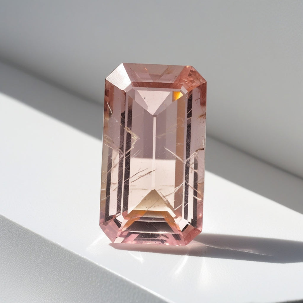 Morganite 1PC Chunky 12x16 MM Emerald Faceted Pink Superior Semi Precious Loose Gemstone