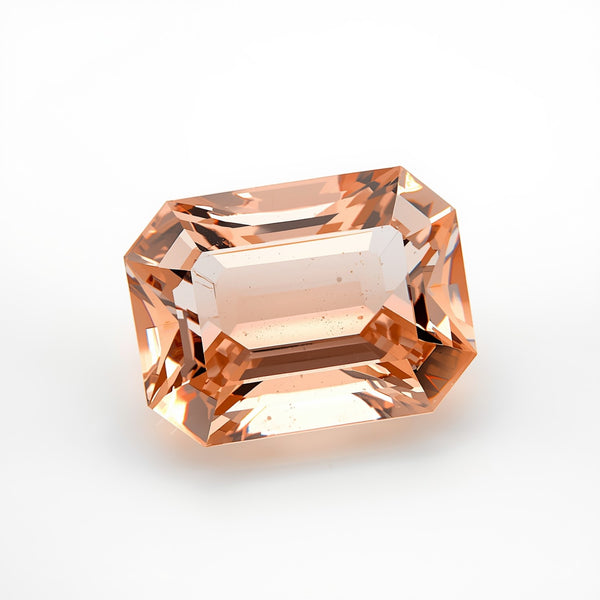 Morganite 1PC Chunky 15x20 MM Emerald Faceted Pink Fiery Semi Precious Gems