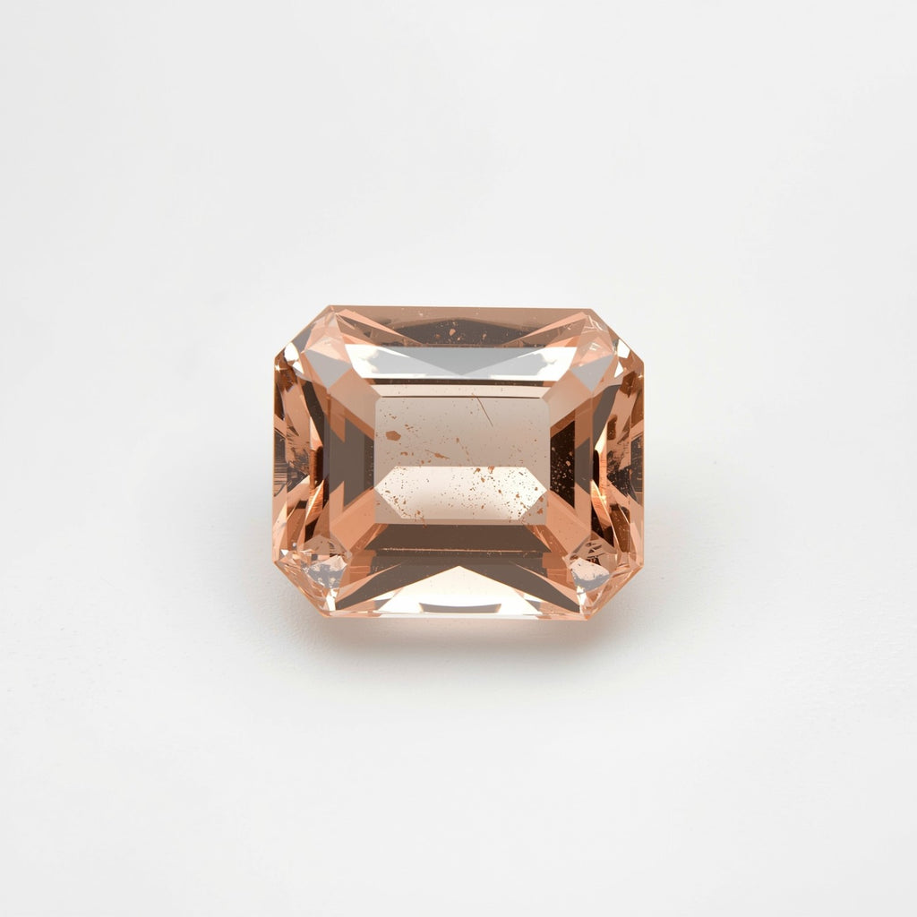 Morganite 1PC Small 6x8 MM Emerald Faceted Pink Polished Semi Precious Loose Gems
