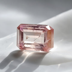 Morganite 1PC Medium 7x10 MM Emerald Faceted Pink Lustrous Semi Precious Gems