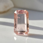 Morganite 1PC Small 7x9 MM Emerald Faceted Pink Luster Semi Precious Loose Gemstones