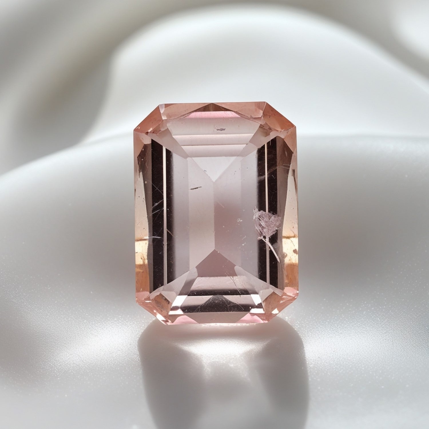 Morganite 1PC Medium 8x10 MM Emerald Faceted Pink Shine Semi Precious Loose Gems Immagine secondaria del prodotto