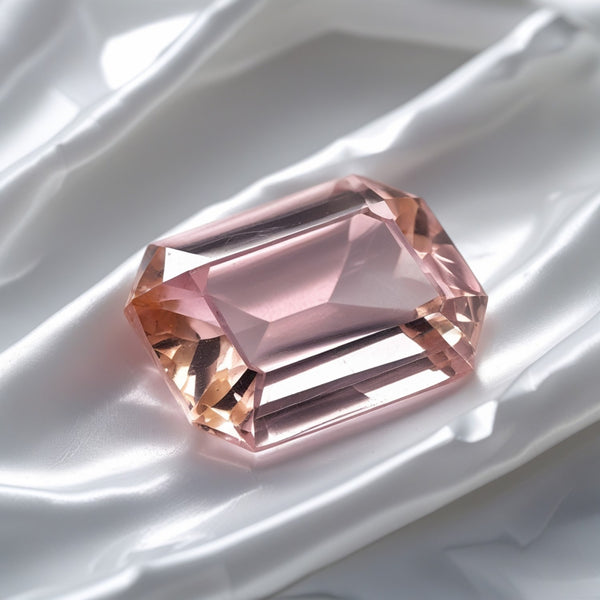 Morganite 1PC Large 8x12 MM Emerald Faceted Pink High-Quality Semi Precious Loose Gemstones