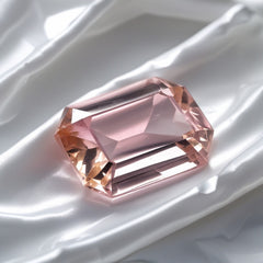 Morganit, 1 Stück, groß, 8 x 12 mm, Smaragd, facettiert, rosa, hochwertige, lose Halbedelsteine