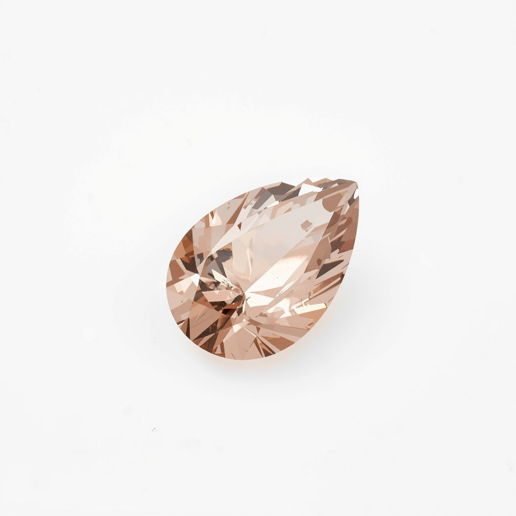 Morganite 1PC Large 10x12 MM Pear Faceted Pink Fiery Semi Precious Loose Gemstone