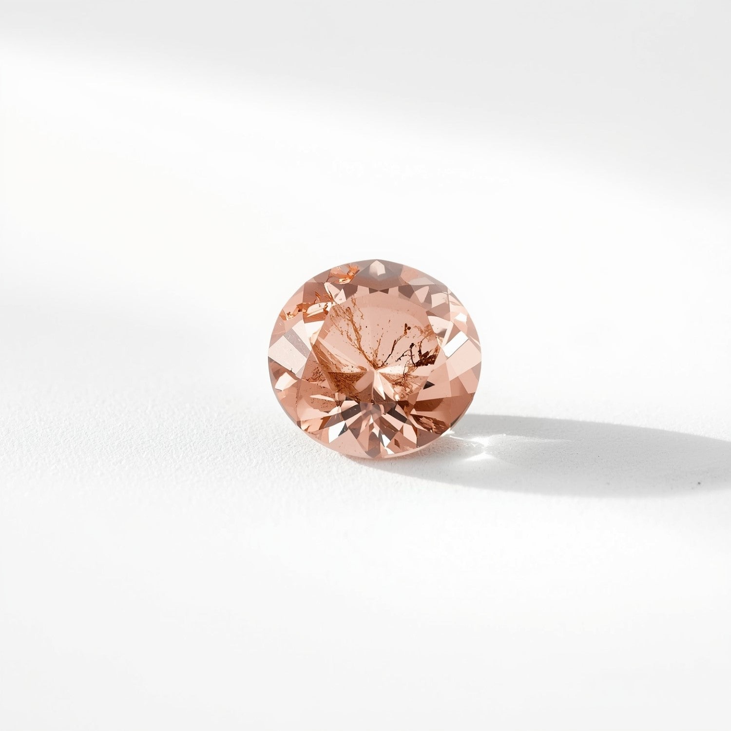 Morganite 1PC Tiny 6x6 MM Round Faceted Pink Polished Semi Precious Loose Gemstones メイン画像