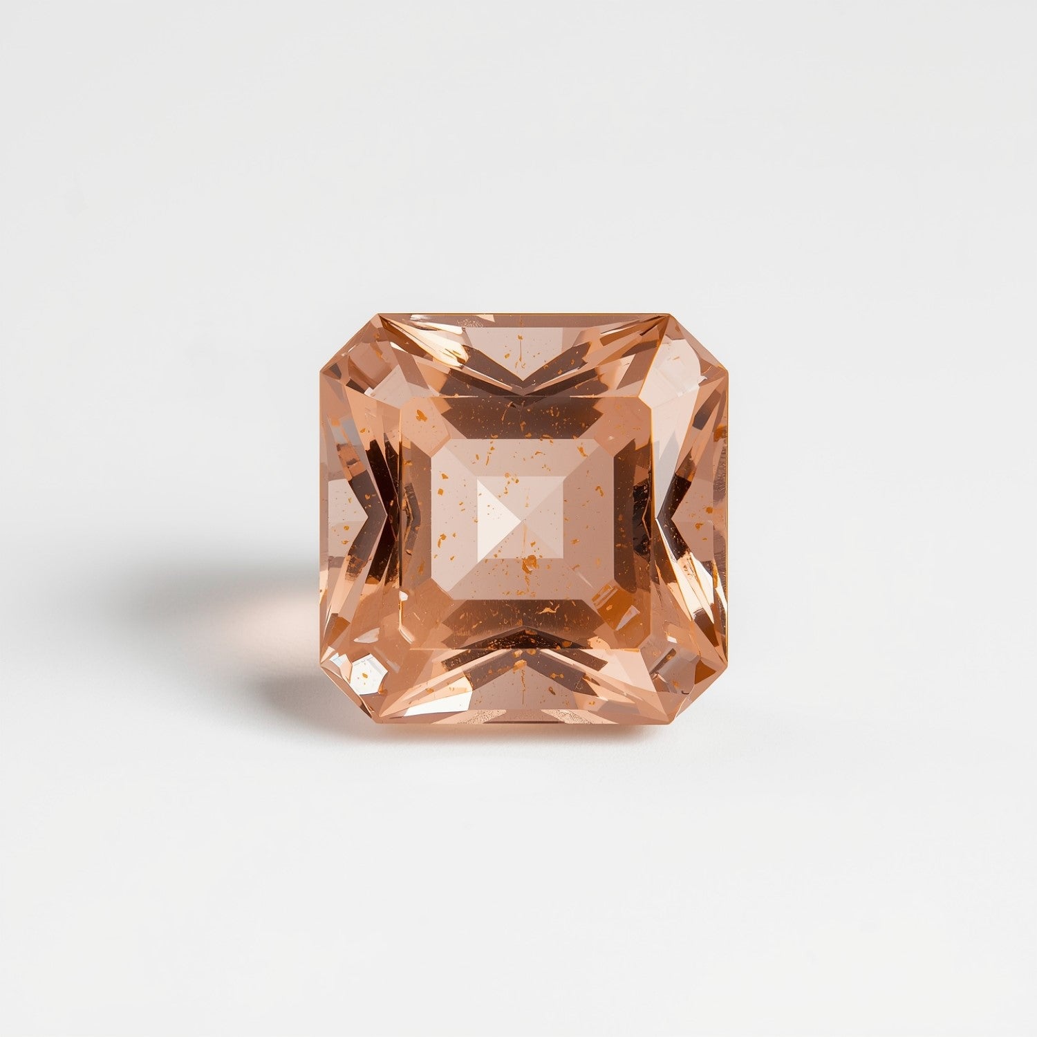 Morganite 1PC Large 11x11 MM Square Faceted Pink Fine Semi Precious Gems メイン画像