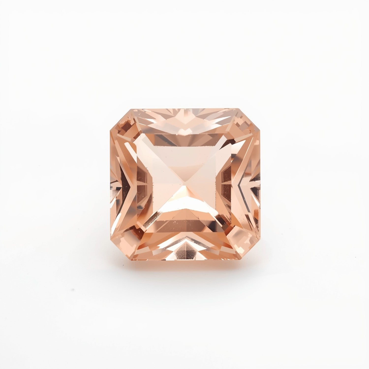 Morganite 1PC Chunky 15x15 MM Square Faceted Pink Superior Semi Precious Gems メイン画像