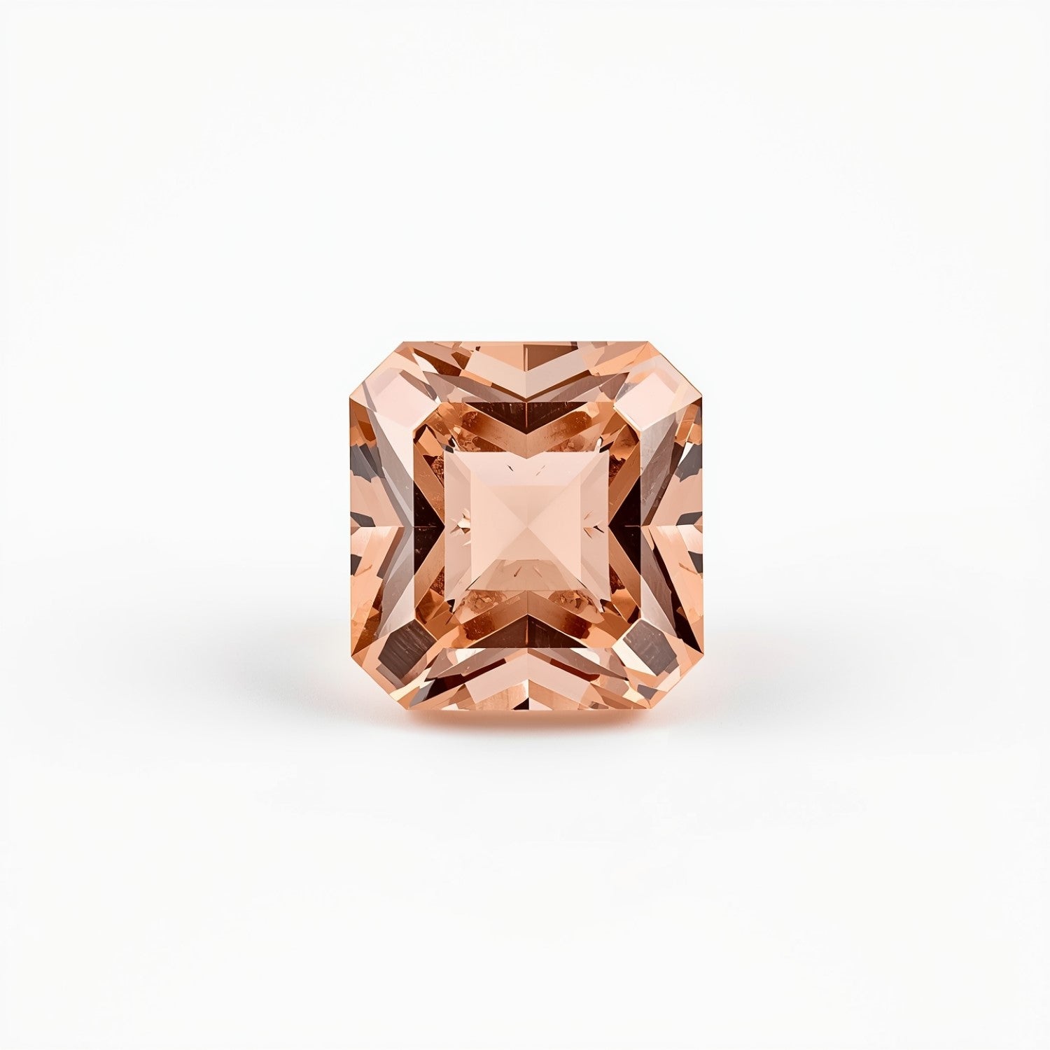 Morganite 1PC Tiny 6x6 MM Square Faceted Pink Polished Semi Precious Loose Gemstones メイン画像