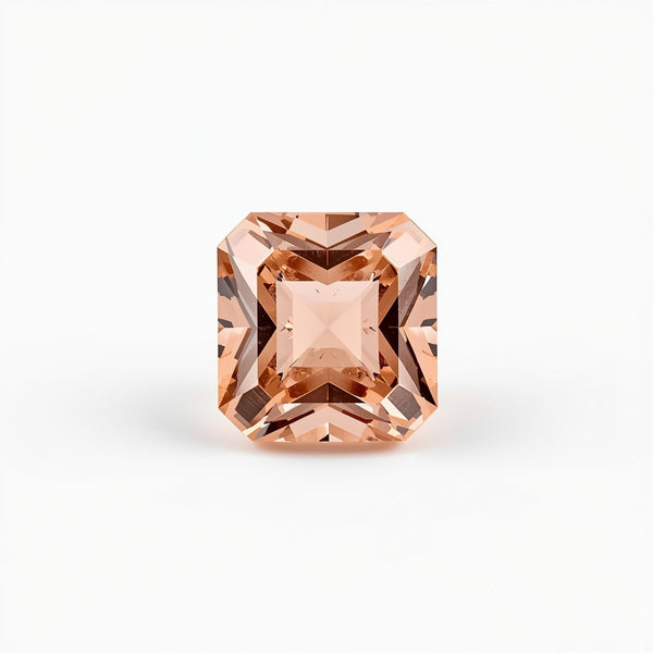 Morganite 1PC Tiny 6x6 MM Square Faceted Pink Polished Semi Precious Loose Gemstones