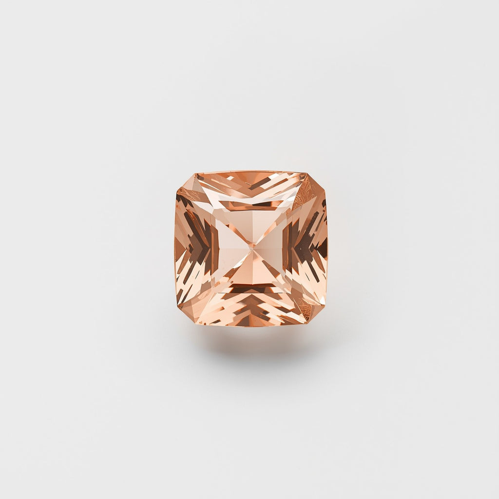 Morganite 1PC Medium 9x9 MM Square Faceted Pink Lustrous Semi Precious Loose Gemstone