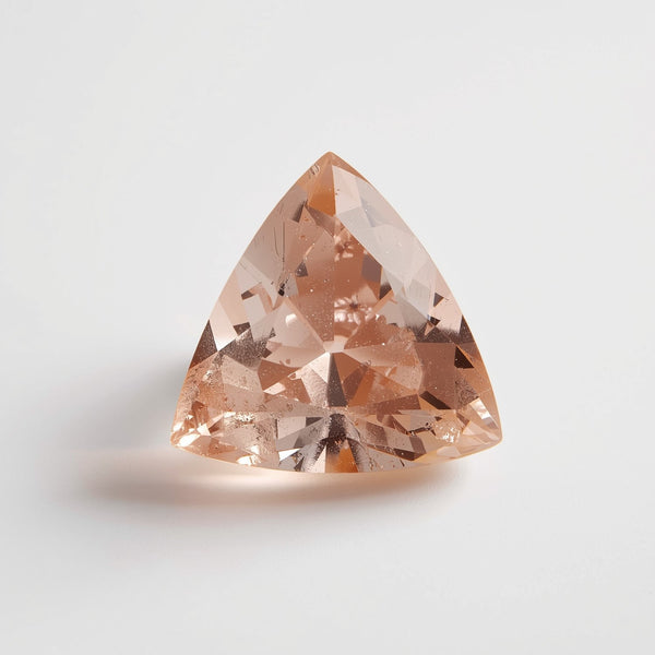 Morganite 1PC Chunky 14x14 MM Triangle Faceted Pink Genuine Semi Precious Loose Gemstones