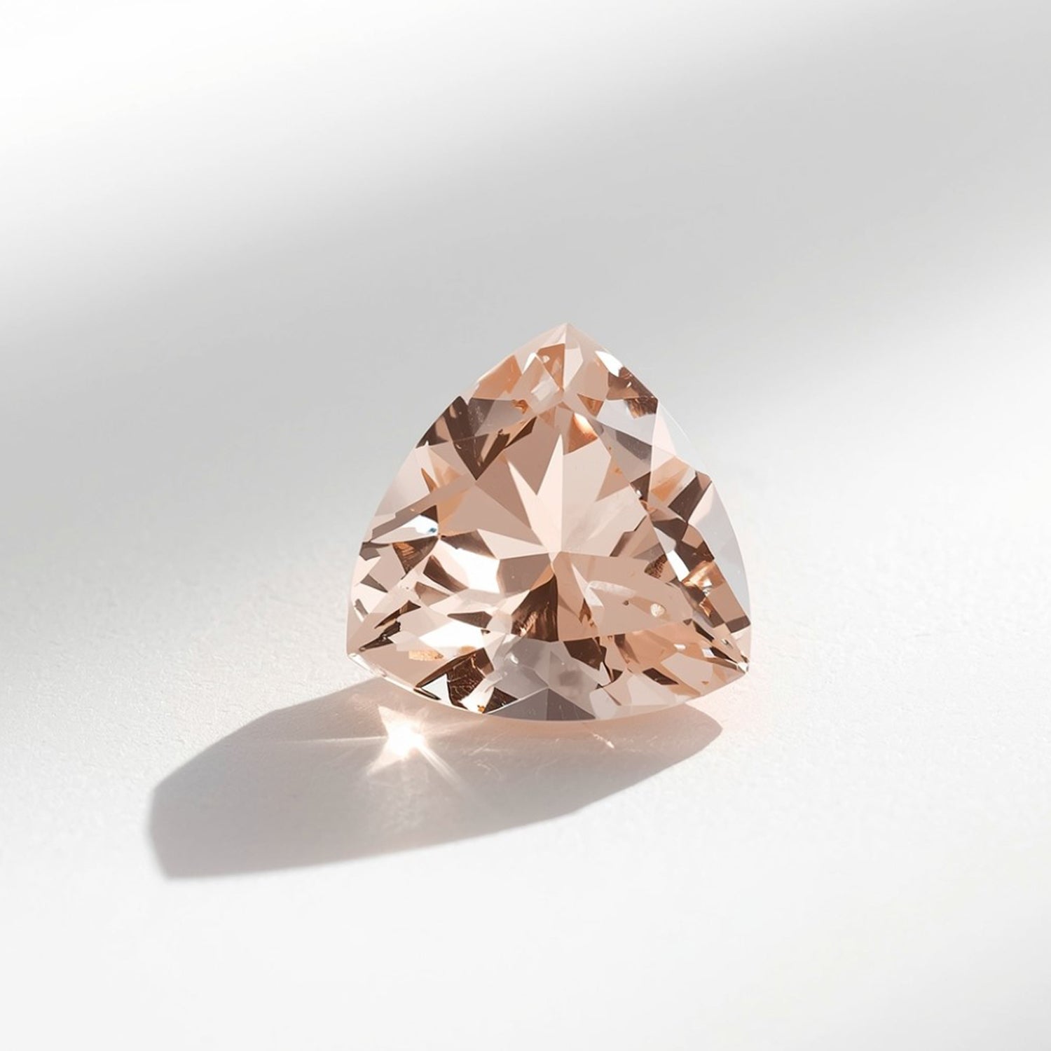 Morganite 1PC Tiny 6x6 MM Triangle Faceted Pink Polished Semi Precious Loose Gemstones メイン画像