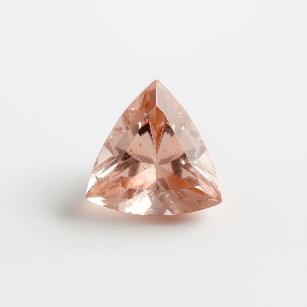 Morganite 1PC Tiny 6x6 MM Triangle Faceted Pink Polished Semi Precious Loose Gemstones