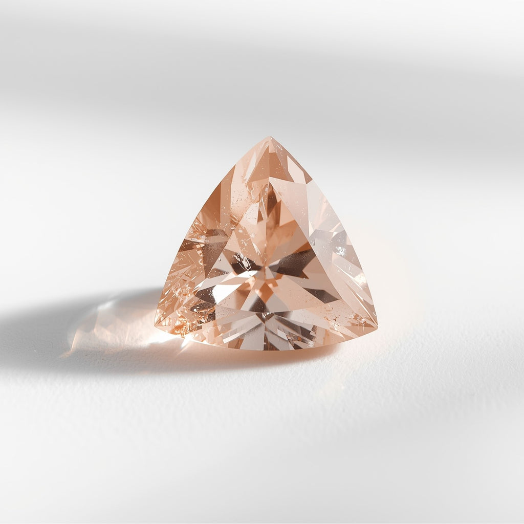 Morganite 1PC Small 8x8 MM Triangle Faceted Pink Luster Semi Precious Loose Gems
