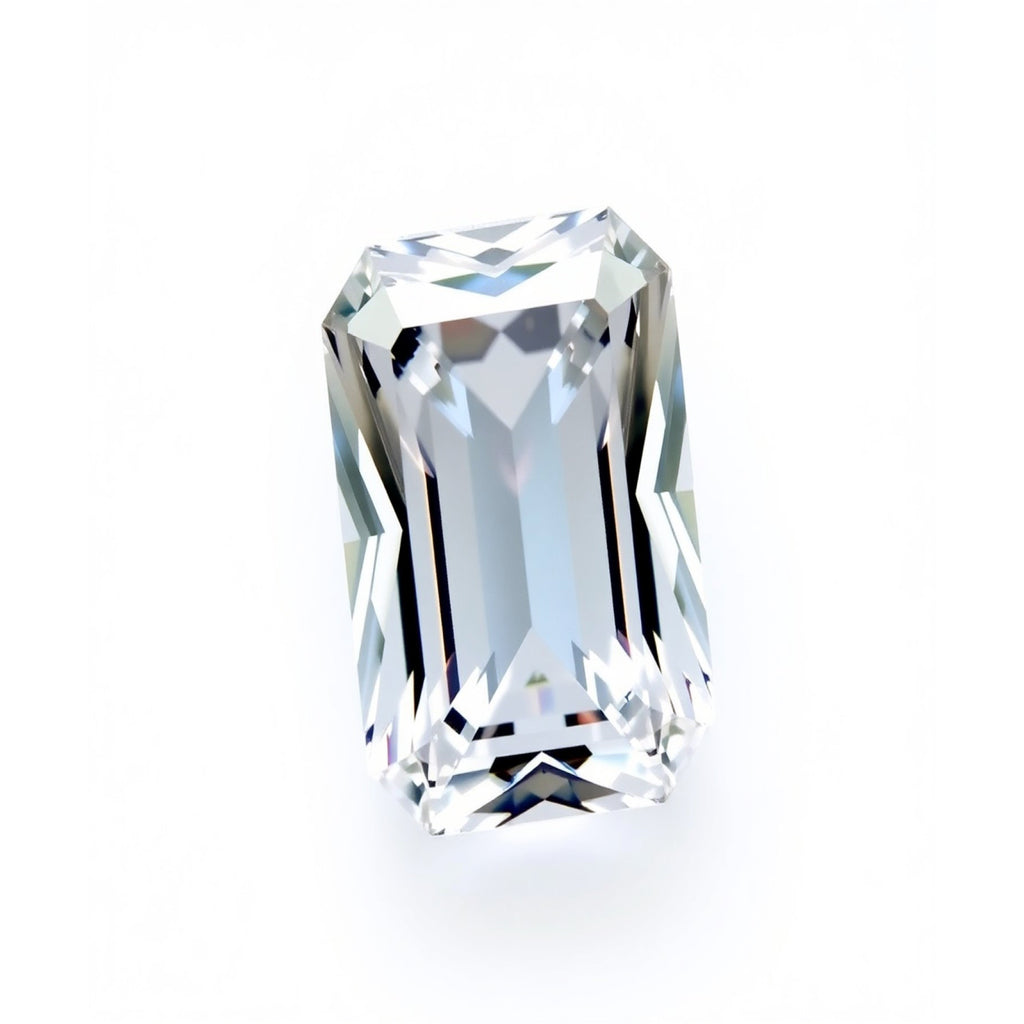 Moissanite 1PC Chunky 10x20 MM Baguette Faceted White Luster Man Made Loose Gems