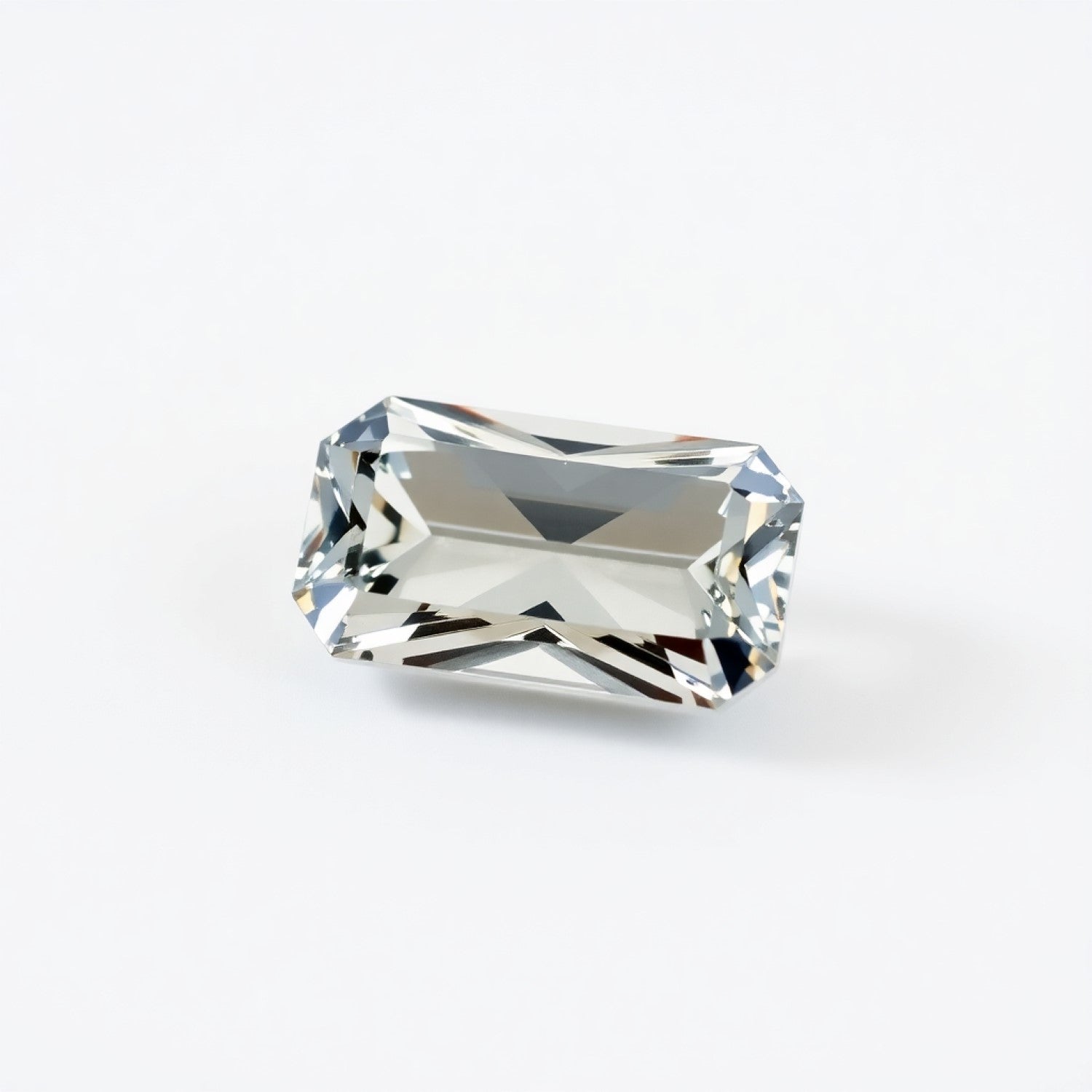 Moissanite 10PC Tiny 2.5x5 MM Baguette Faceted White Superior Man Made Loose Gemstone Sekundär produktbild