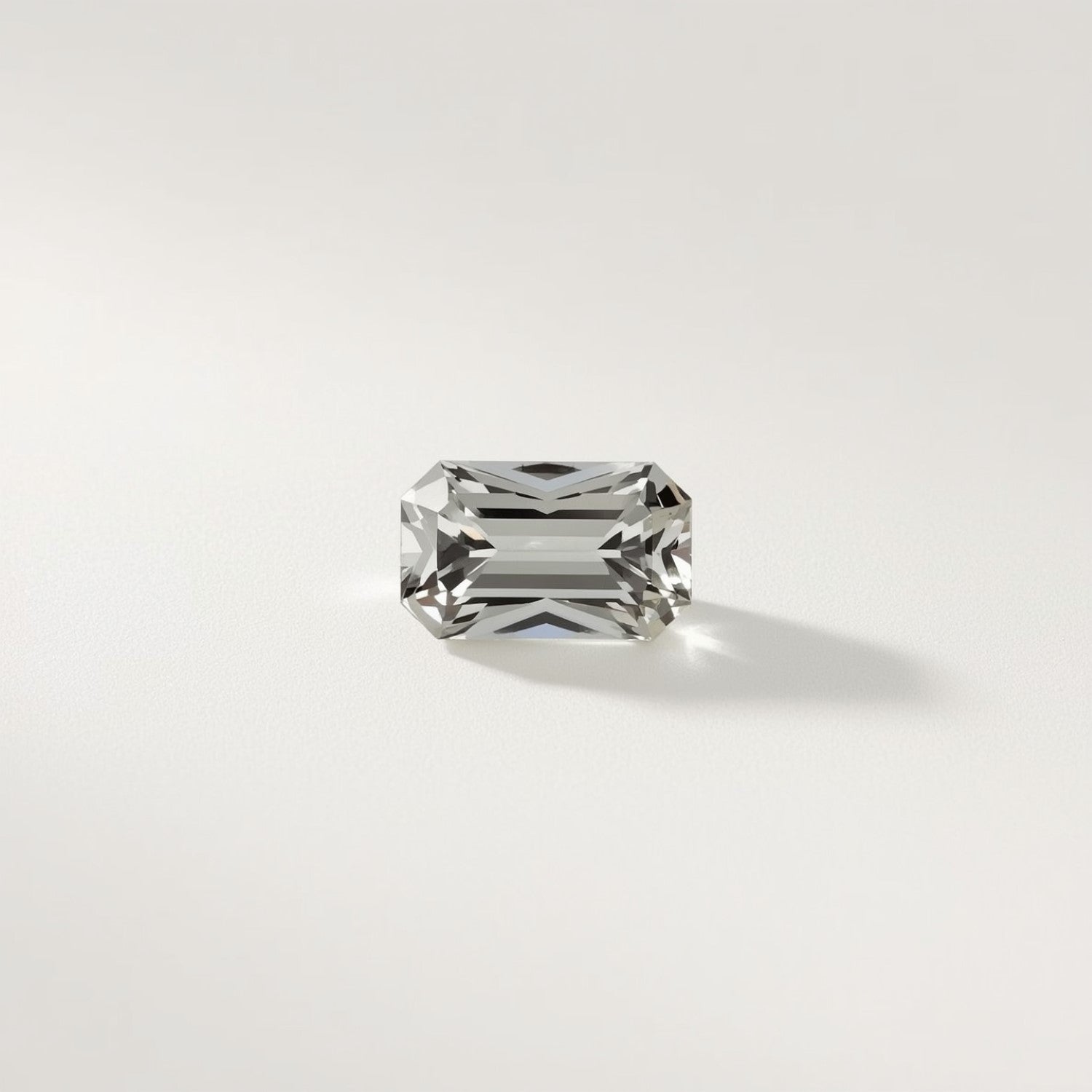 Moissanite 1PC Tiny 4x8 MM Baguette Faceted White Fiery Man Made Gems メイン画像