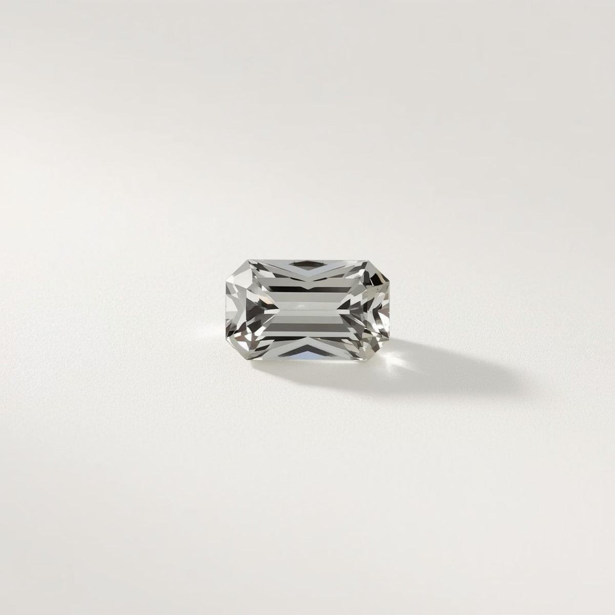 Moissanite 1PC Tiny 4x8 MM Baguette Faceted White Fiery Man Made Gems