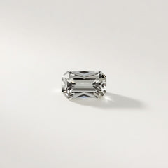 Moissanite 1PC Tiny 4x8 MM Baguette Faceted White Fiery Man Made Gems