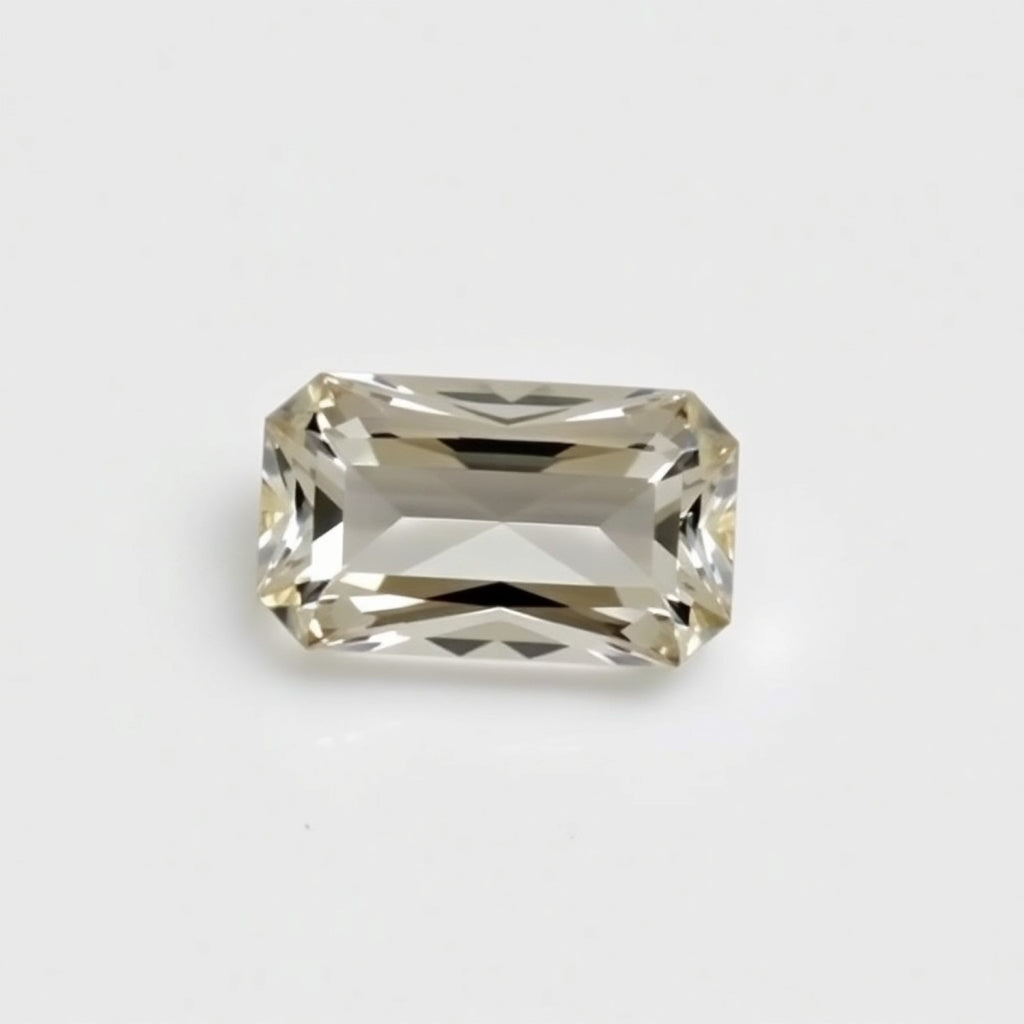 Moissanite 1PC Tiny 4x8 MM Baguette Faceted White Fiery Man Made Gems