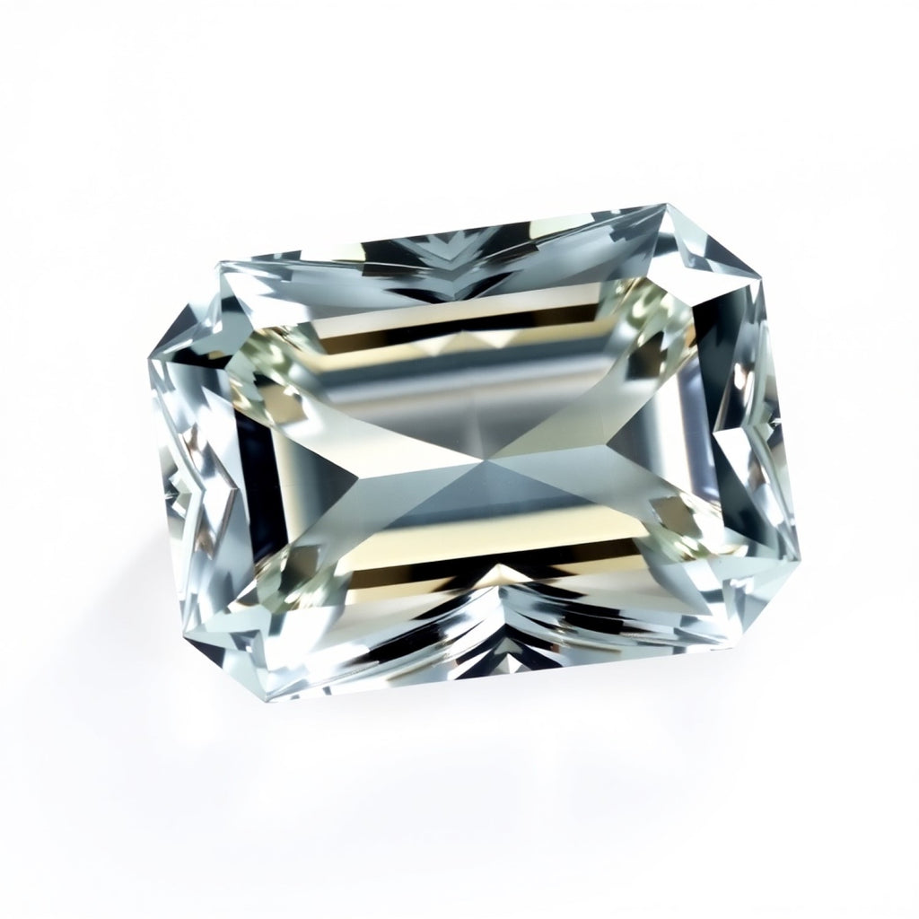 Moissanite 1PC Large 10x12 MM Emerald Faceted White Polished Man Made Loose Gems