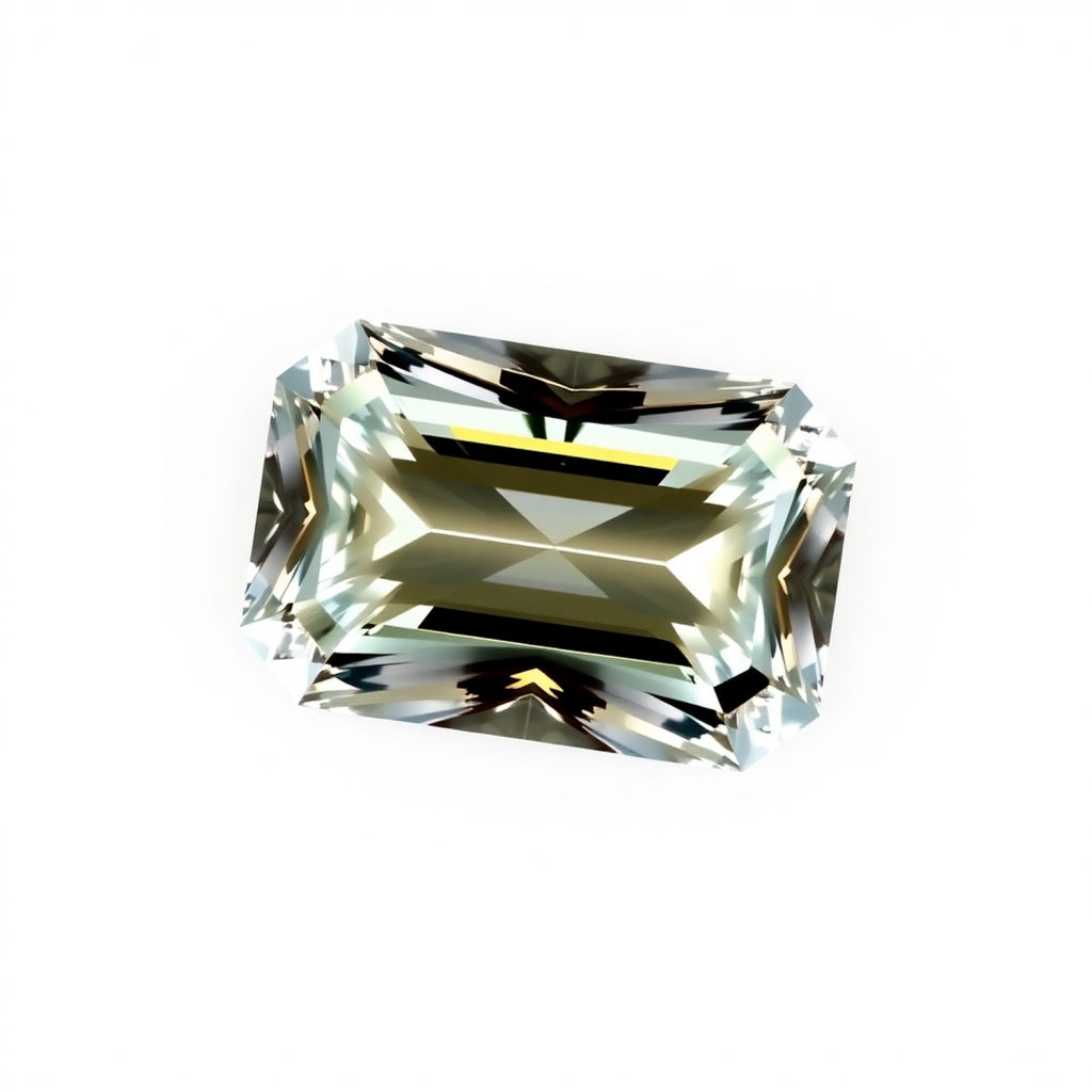 Moissanite 1PC Large 10x12 MM Emerald Faceted White Polished Man Made Loose Gems