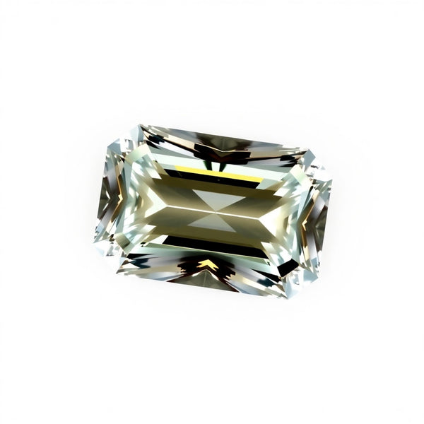 Moissanite 1PC Large 10x12 MM Emerald Faceted White Polished Man Made Loose Gems