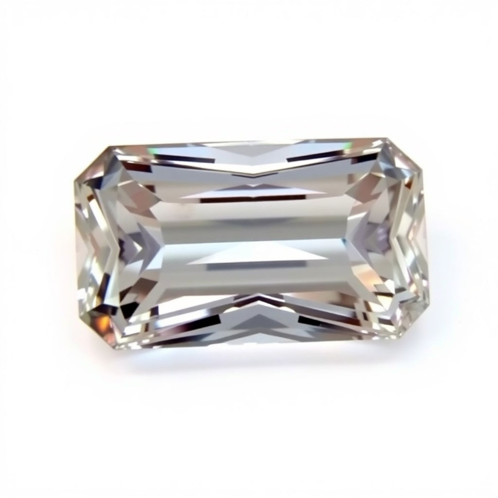 Moissanite 1PC Chunky 13x18 MM Emerald Faceted White Lustrous Man Made Gems