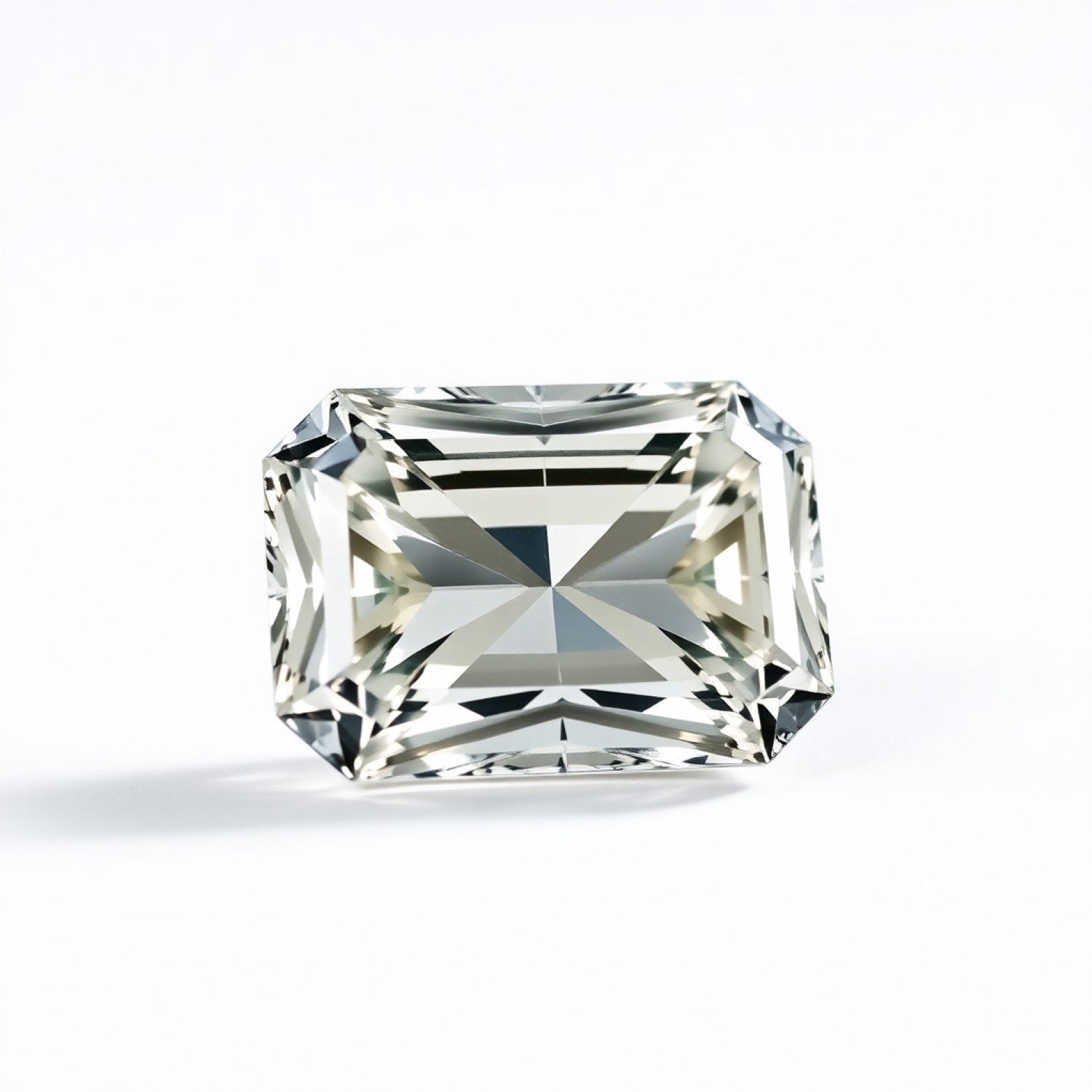 Moissanite 1PC Tiny 4x6 MM Emerald Faceted White Fine Man Made Gems メイン画像