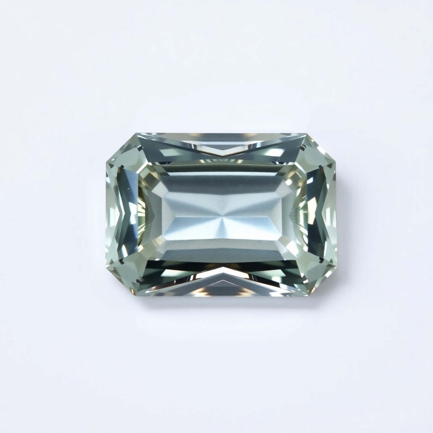 Moissanit 1PC Kleiner 6x9 MM Smaragd facettiert weiß Echter künstlicher lose Edelstein Zweitbild