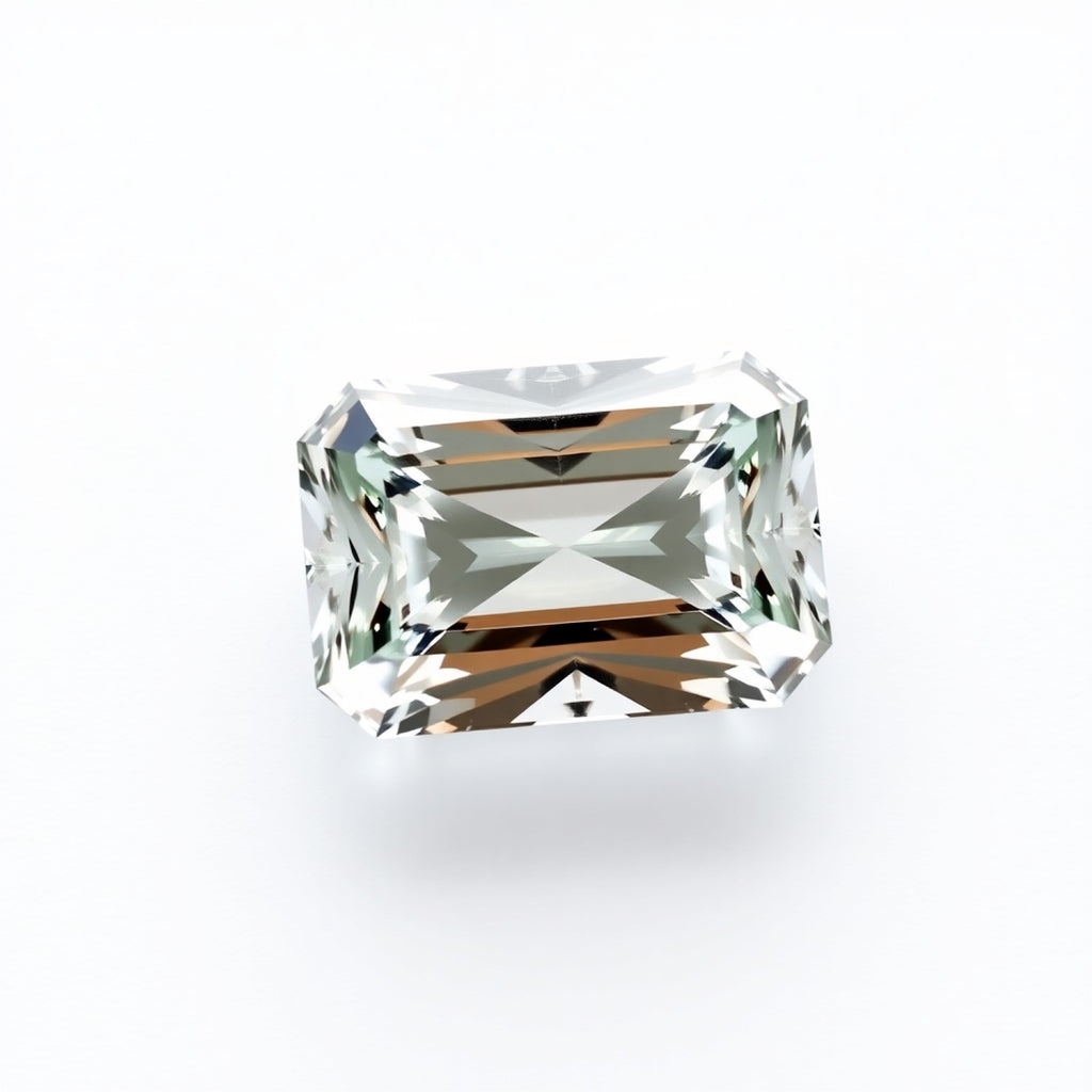 Moissanite 1PC Medium 7x10 MM Emerald Faceted White Pure Man Made Loose Gems