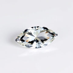 Moissanit 1 Stück, klein, 5 x 10 mm, Marquise-Optik, facettiert, weiß, hochwertige künstliche lose Edelsteine