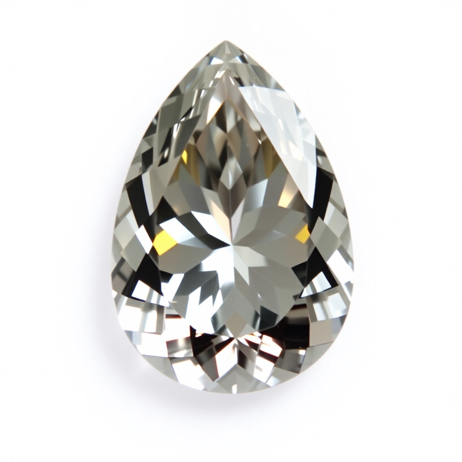 Moissanite 1PC Chunky 15x20 MM Pear Faceted White Luster Man Made Loose Gemstones