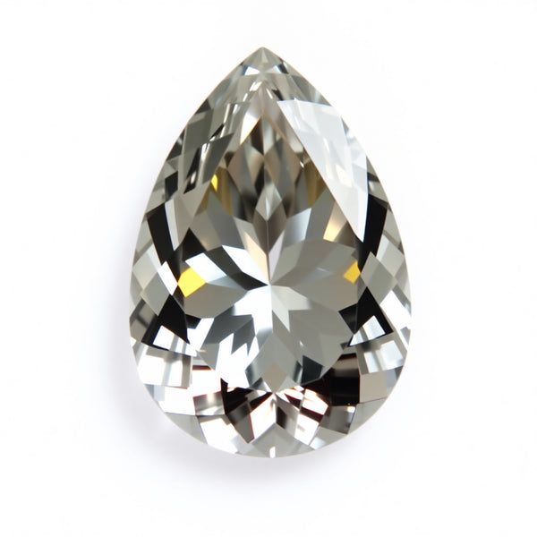 Moissanite 1PC Chunky 15x20 MM Pear Faceted White Luster Man Made Loose Gemstones